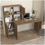 Γραφείο εργασίας Lesya  αναστρέψιμο χρώμα καρυδί 159,2x59,6x141,2εκ. - Image 3