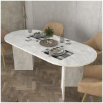 Τραπέζι Cortado  χρώμα λευκό εφέ μαρμάρου 200x90x74εκ. - Image 3