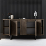 Μπουφές Luxe  χρώμα καρυδί 160x35x80εκ. - Image 3