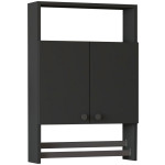 Ντουλάπι μπάνιου επιτοίχιο Ela  χρώμα ανθρακί 60x15x87εκ. - Image 2