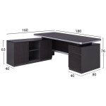 ΕΠΑΓΓΕΛΜΑΤΙΚΟ ΓΡΑΦΕΙΟ ΑΡΙΣΤΕΡΗ ΓΩΝΙΑ HM2092L ROSEWOOD 180X160X76Y εκ. - Image 2