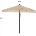 ΟΜΠΡΕΛΑ ΕΠΑΓΓΕΛΜΑΤΙΚΗ WAGNER ΜΑΚΡΑΜΕ ΚΡΟΣΙ ΜΠΕΖ ΜΕ ΞΥΛΙΝΟ ΣΚΕΛΕΤΟ 3X3X2.50Υm HM5778.01 - Image 2