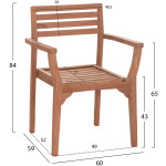 ΠΟΛΥΘΡΟΝΑ ΕΞΩΤ.ΧΩΡΟΥ ERMIONI HM18129 ΞΥΛΟ TEAK--ΦΥΣΙΚΟ ΧΡΩΜΑ 60x59x84Υεκ. - Image 2