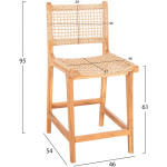 ΣΚΑΜΠΟ ΜΠΑΡ ΜΕ ΠΛΑΤΗ NESHA HM9381.11 ΞΥΛΟ ΤΕΑΚ & ΣΧΟΙΝΙ VIRO VIRO 46x48,5x96Υεκ. - Image 2