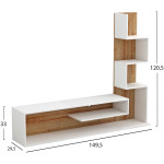 ΣΥΝΘΕΤΟ ΤΗΛΕΟΡΑΣΗΣ EDELIE HM8908.11 ΜΕΛΑΜΙΝΗ ΣΕ ΛΕΥΚΟ-ΦΥΣΙΚΟ 150x29,5x120Υεκ. - Image 2