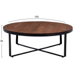 ΤΡΑΠΕΖΙ ΣΑΛΟΝΙΟΥ ATHARVA ΑΠΟ ΜΑΣΙΦ ΞΥΛΟ ΑΚΑΚΙΑΣ HM8461.11 Φ100x36Υ εκ. - Image 2