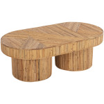 ΤΡΑΠΕΖΙ ΣΑΛΟΝΙΟΥ GATSBY ΟΒΑΛ TOP HM9870 RATTAN ΧΡΩΜΑ ΦΥΣΙΚΟ 110x59x39Υεκ.