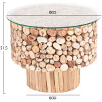 ΤΡΑΠΕΖΙ ΣΑΛΟΝΙΟΥ ΣΤΡΟΓΓΥΛΟ SPARROW HM9963 DRIFTWOOD--ΓΥΑΛΙ Φ65x51,5Υεκ. - Image 2