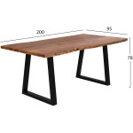 ΤΡΑΠΕΖΙ ΤΡΑΠΕΖΑΡΙΑΣ RIO 4εκ.ΠΑΧΟΣ ΑΠΟ ΜΑΣΙΦ ΞΥΛΟ ΑΚΑΚΙΑΣ 200Χ96Χ76Υεκ.HM8181 - Image 2