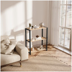 Ραφιέρα δαπέδου - Τραπεζάκι βοηθητικό ξύλινο - πλαστικό χρώμα φυσικό - μαύρο 65x29x78εκ. - Image 3