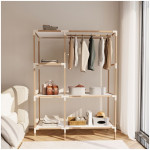 Ντουλάπα ρούχων ανοιχτή - Έπιπλο εισόδου ξύλινο - πλαστικό χρώμα φυσικό - μπεζ 117x47x155εκ. - Image 2