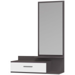 Έπιπλο εισόδου - τουαλέτα Joy  με καθρέπτη χρώμα ανθρακί - λευκό 80x35x116εκ. - Image 3