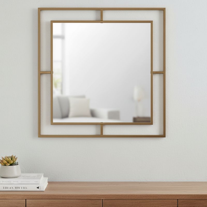 Καθρέπτης τοίχου Corner  αλουμινίου χρώμα χρυσό 58,6x2x58,6εκ.