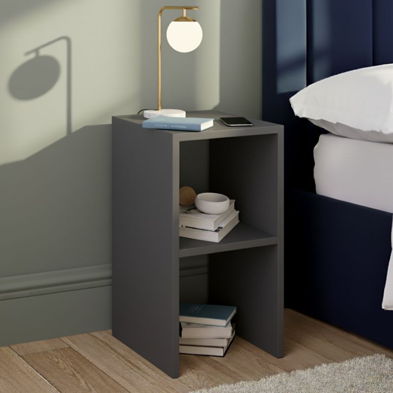 Κομοδίνο - Τραπεζάκι βοηθητικό Tagore  χρώμα ανθρακί 30x30x60εκ.