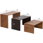 ΤΡΑΠΕΖΙ ΣΑΛΟΝΙΟΥ ΣΕΤ 3ΤΜΧ BENTIL HM9444.12 ΜΕΛΑΜΙΝΗ ΚΑΡΥΔΙ-ΜΑΥΡΟ ΜΑΡΜΑΡΟ 65x35x45Υεκ - Image 2