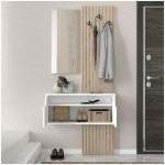 Έπιπλο εισόδου Naro  χρώμα λευκό - sepet oak 90x35x204,2εκ. - Image 2