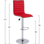 ΣΚΑΜΠΩ ΜΠΑΡ-ΚΟΥΖΙΝΑΣ NEXUS ΜΕ ΑΜΟΡΤΙΣΕΡ ΚΑΙ ΚΟΚΚΙΝΟ PU HM209.04 40x47.5x115εκ - Image 2