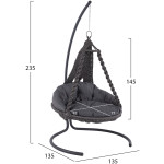 ΚΡΕΜΑΣΤΗ ΦΩΛΙΑ AUGUST ΜΑΚΡΑΜΕ-ΜΕΤΑΛΛΟ ΑΝΘΡΑΚΙ HM5922.10 123x113x145Υεκ. - Image 2