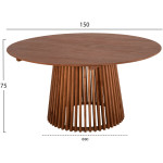 ΣΕΤ ΤΡΑΠΕΖΑΡΙΑΣ 5ΤΜΧ FARLEY HM21076.02 ΣΤΡΟΓΓΥΛΟ ΤΡΑΠΕΖΙ Φ150εκ. & 4 ΚΑΡΕΚΛΕΣ - Image 2