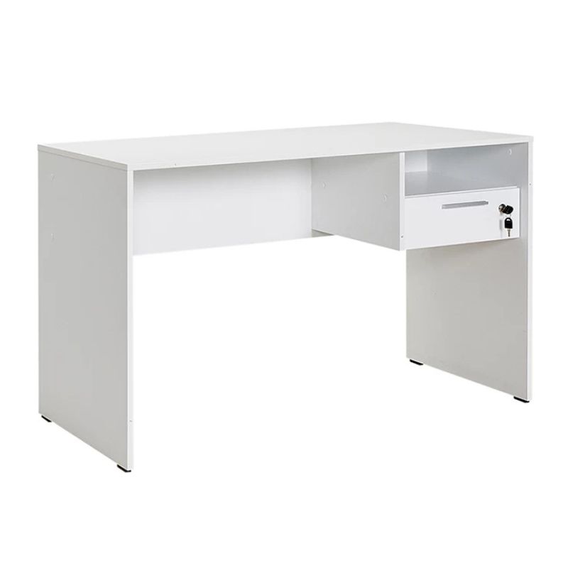 Γραφείο εργασίας με κλειδαριά Concept  χρώμα λευκό 120x60x75εκ.