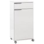 Ντουλάπι Diamond  τροχήλατο χρώμα λευκό gloss 50x40x100εκ.