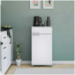 Ντουλάπι Diamond  τροχήλατο χρώμα λευκό gloss 50x40x100εκ. - Image 3