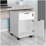 Συρταριέρα γραφείου με κλειδαριά Rio  τροχήλατη χρώμα λευκό 41x45x61εκ. - Image 3