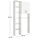 Έπιπλο πλυντηρίου Make  χρώμα λευκό 96x20x180εκ. - Image 3