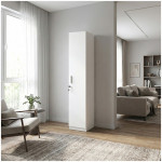 Ντουλάπα ρούχων Emeril  μονόφυλλη με κλειδαριά χρώμα λευκό 35x42x180εκ. - Image 2