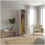 Ντουλάπα ρούχων Emeril  μονόφυλλη με κλειδαριά χρώμα λευκό 35x42x180εκ. - Image 3