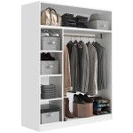 Ντουλάπα ρούχων ανοιχτή - Έπιπλο εισόδου Sandra  χρώμα λευκό 120x40x150εκ. - Image 2