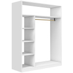 Ντουλάπα ρούχων ανοιχτή - Έπιπλο εισόδου Sandra  χρώμα λευκό 120x40x150εκ. - Image 3