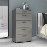 Συρταριέρα Helia  χρώμα γκρι σκυροδέματος 60x44x108εκ. - Image 3