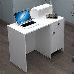 Γραφείο υποδοχής - reception Merlin  χρώμα λευκό 110x50x101,8εκ. - Image 2