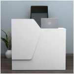 Γραφείο υποδοχής - reception Merlin  χρώμα λευκό 110x50x101,8εκ. - Image 3