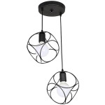 Φωτιστικό οροφής Lusita  E27 μεταλλικό δίφωτο χρώμα μαύρο 35x35x70εκ.