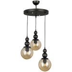 Φωτιστικό οροφής Latona  E27 μεταλλικό τρίφωτο χρώμα μαύρο 30x30x85εκ.