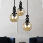 Φωτιστικό οροφής Latona  E27 μεταλλικό τρίφωτο χρώμα μαύρο 30x30x85εκ. - Image 2