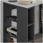 Γραφείο εργασίας Colmar  χρώμα ανθρακί - λευκό 106x50x75εκ. - Image 3