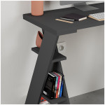 Γραφείο εργασίας Papillon  χρώμα ανθρακί 106x50x75εκ - Image 3