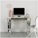 Γραφείο εργασίας Papillon  χρώμα ash green - λευκό 106x50x75εκ - Image 2