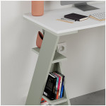 Γραφείο εργασίας Papillon  χρώμα ash green - λευκό 106x50x75εκ - Image 3