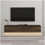 Έπιπλο τηλεόρασης επιτοίχιο Aristo  με LED χρώμα καρυδί 135x31,6x25εκ. - Image 3