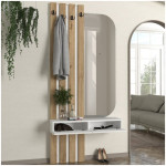 Έπιπλο εισόδου Reyas  χρώμα λευκό - sepet oak 90x27x205,6εκ. - Image 3