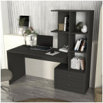 Γραφείο εργασίας Mantra  χρώμα ανθρακί 150x60x152εκ. - Image 2