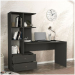 Γραφείο εργασίας Mantra  χρώμα ανθρακί 150x60x152εκ. - Image 2