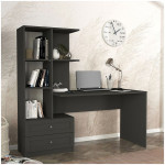 Γραφείο εργασίας Mantra  χρώμα ανθρακί 150x60x152εκ. - Image 3