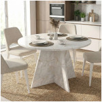 Τραπέζι Tailor  χρώμα λευκό εφέ μαρμάρου Ø120x75,7εκ.