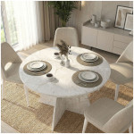 Τραπέζι Tailor  χρώμα λευκό εφέ μαρμάρου Ø120x75,7εκ. - Image 2