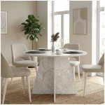 Τραπέζι Tailor  χρώμα λευκό εφέ μαρμάρου Ø120x75,7εκ. - Image 3